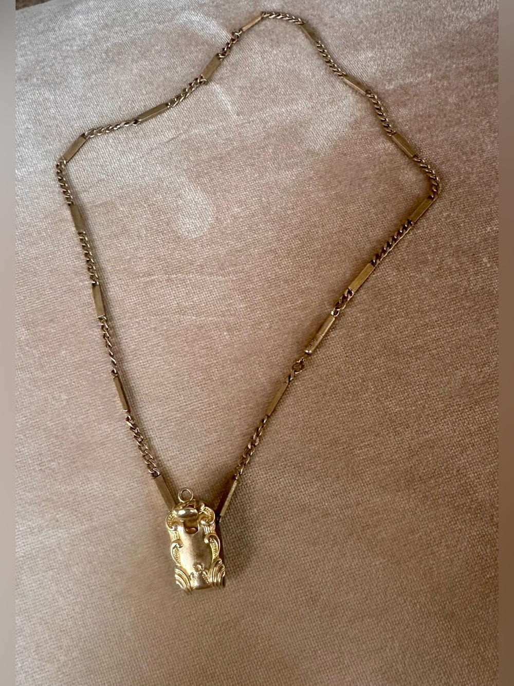 Gold filled Women's chain comes with a piece from a  Watch fob